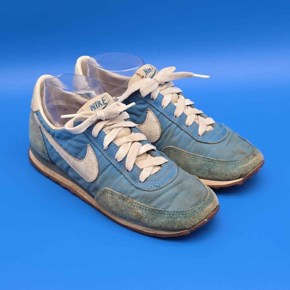 Vintage 1980s Nike Diablo Blue Nylon Suede Sneakers Women’s 7.5 Rep. of Korea - Picture 4 of 14
